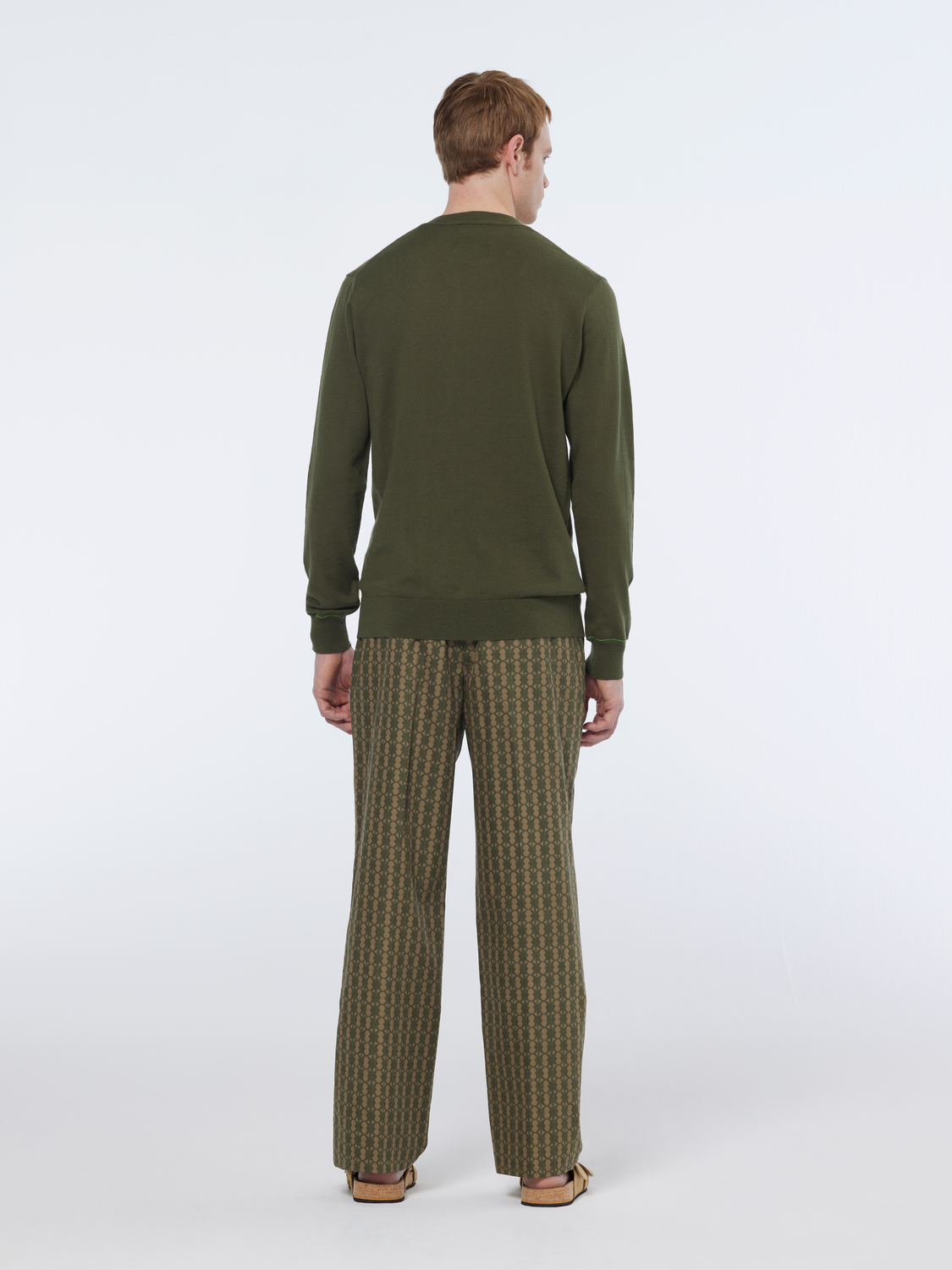 Linen-blend crewneck