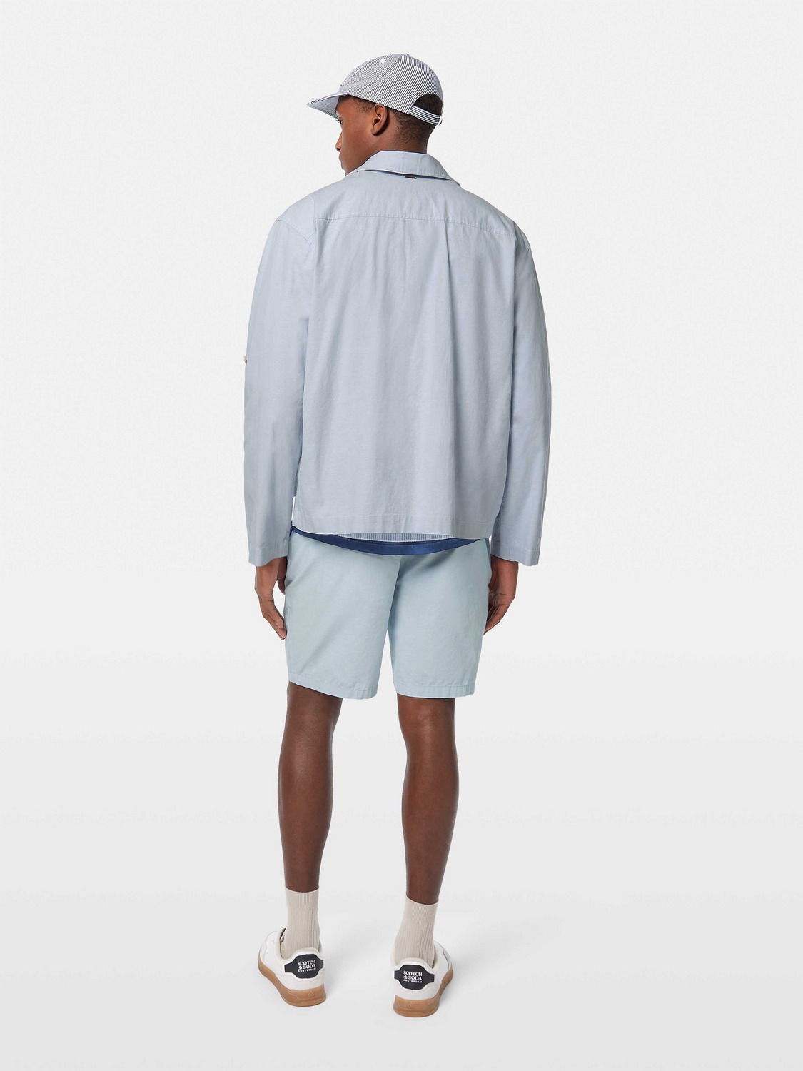 Relaxed cotton-linen shirt jacket
