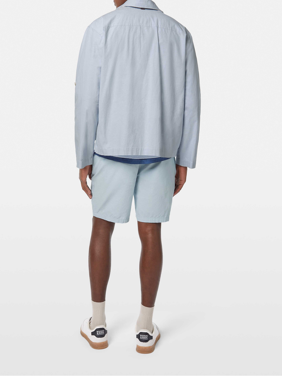 Relaxed cotton-linen shirt jacket