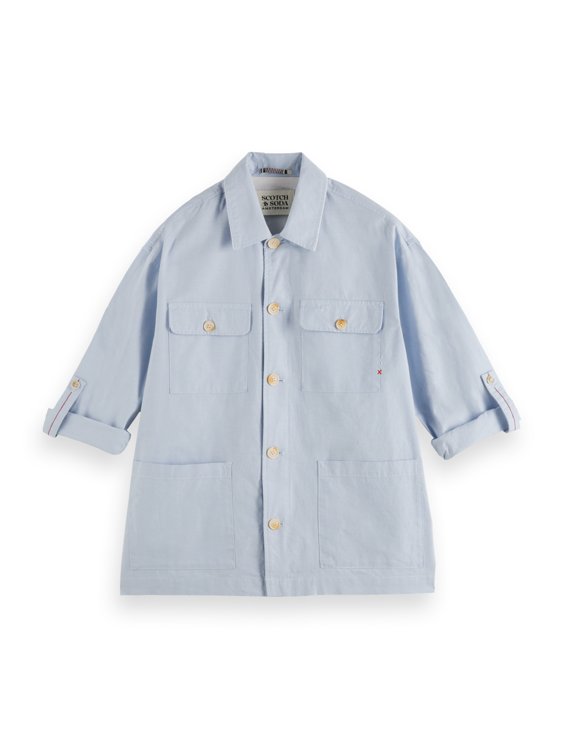 Relaxed cotton-linen shirt jacket