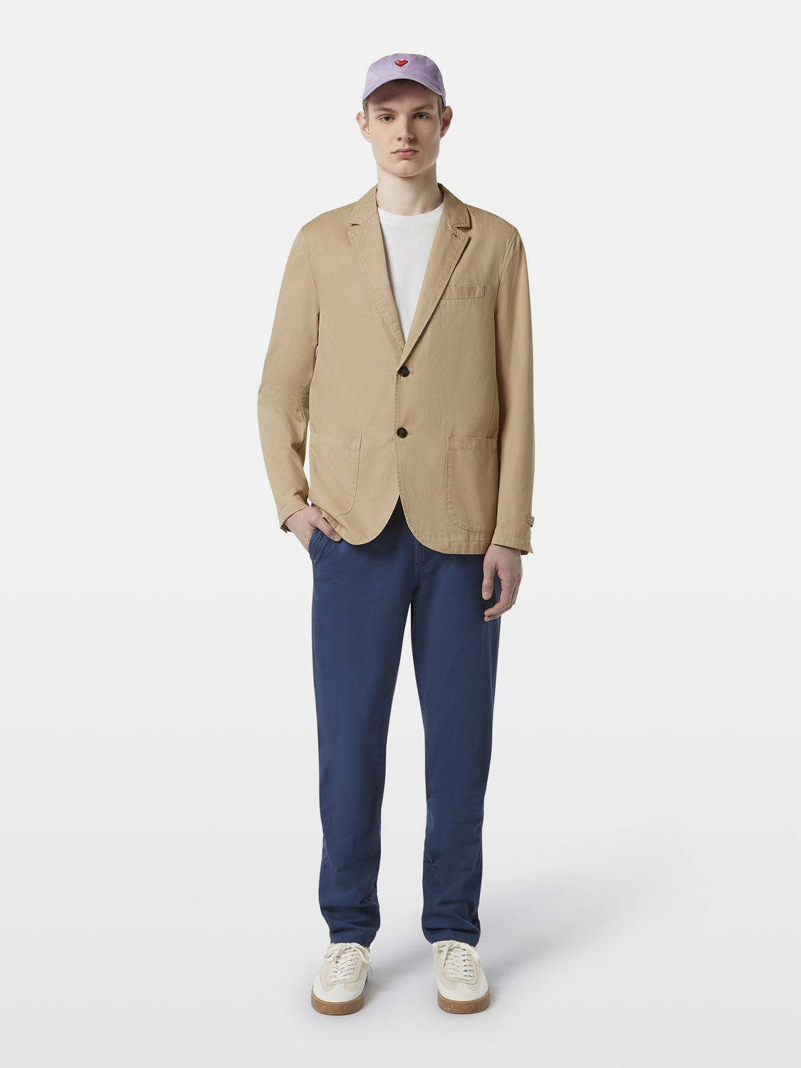 Unconstructed cotton twill blazer