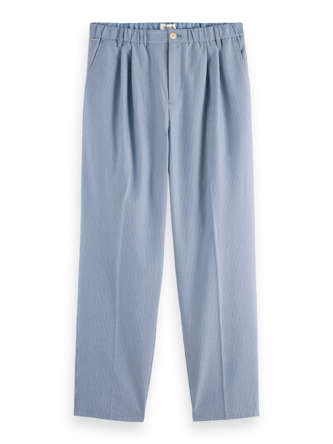 Nylon-trimmed seersucker chino