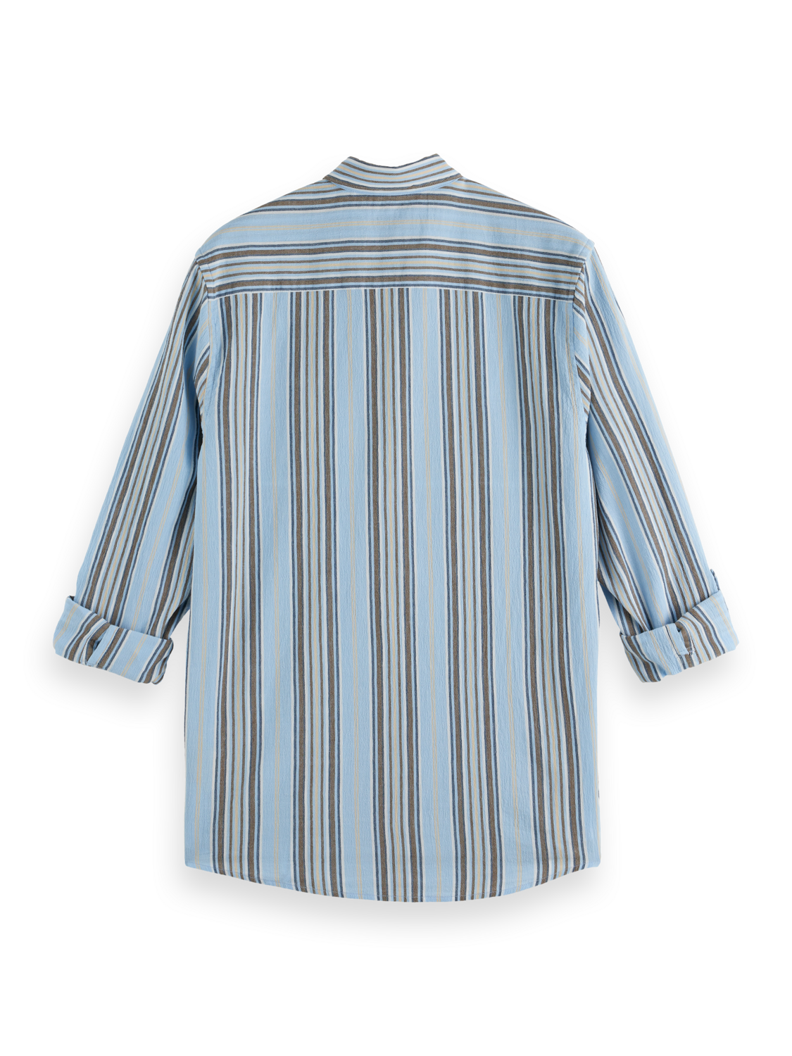 Crinkled-stripe regular fit shirt
