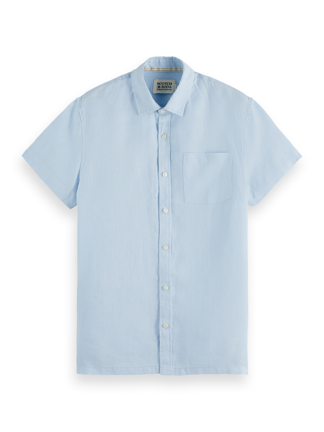Seasonal core - short-sleeved regular fit linen shirt