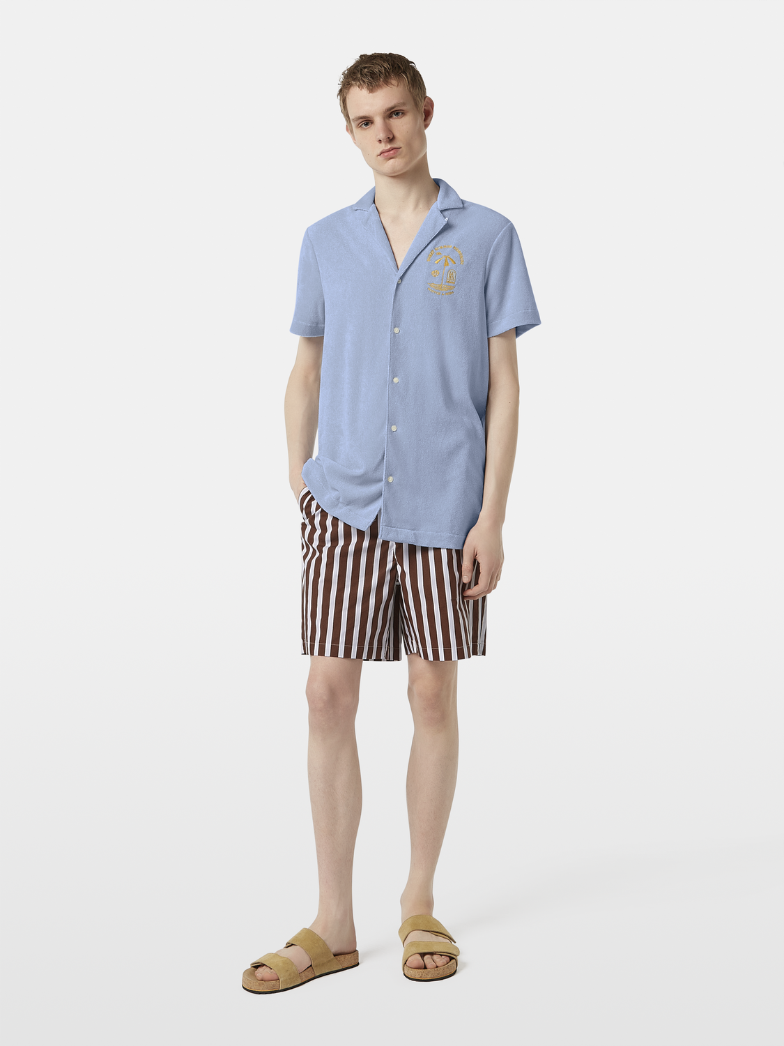 Short sleeve towelling shirt