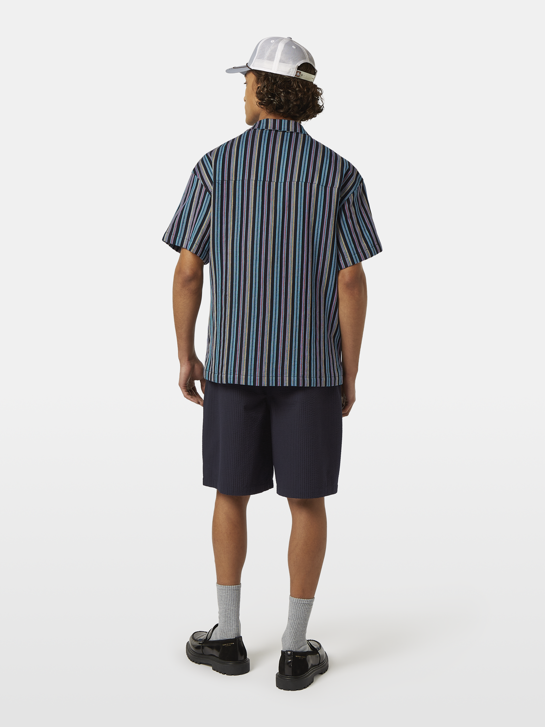 Striped Short Sleeve Jacquard Shirt