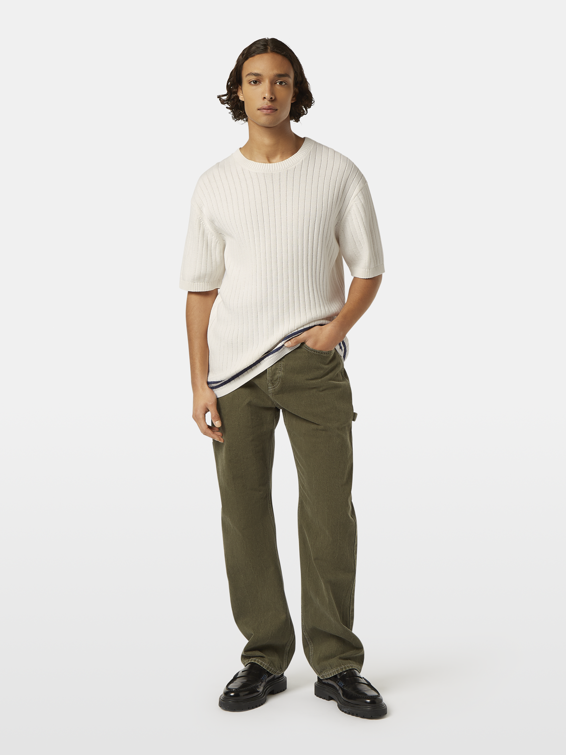 Structured knitted T-shirt