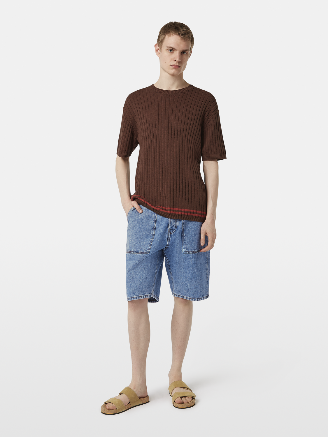 Structured knitted T-shirt