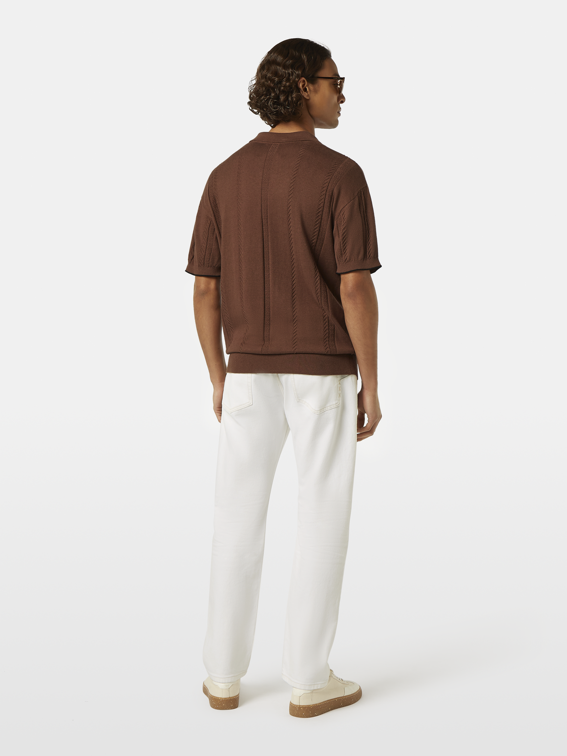 Relaxed fit knitted polo