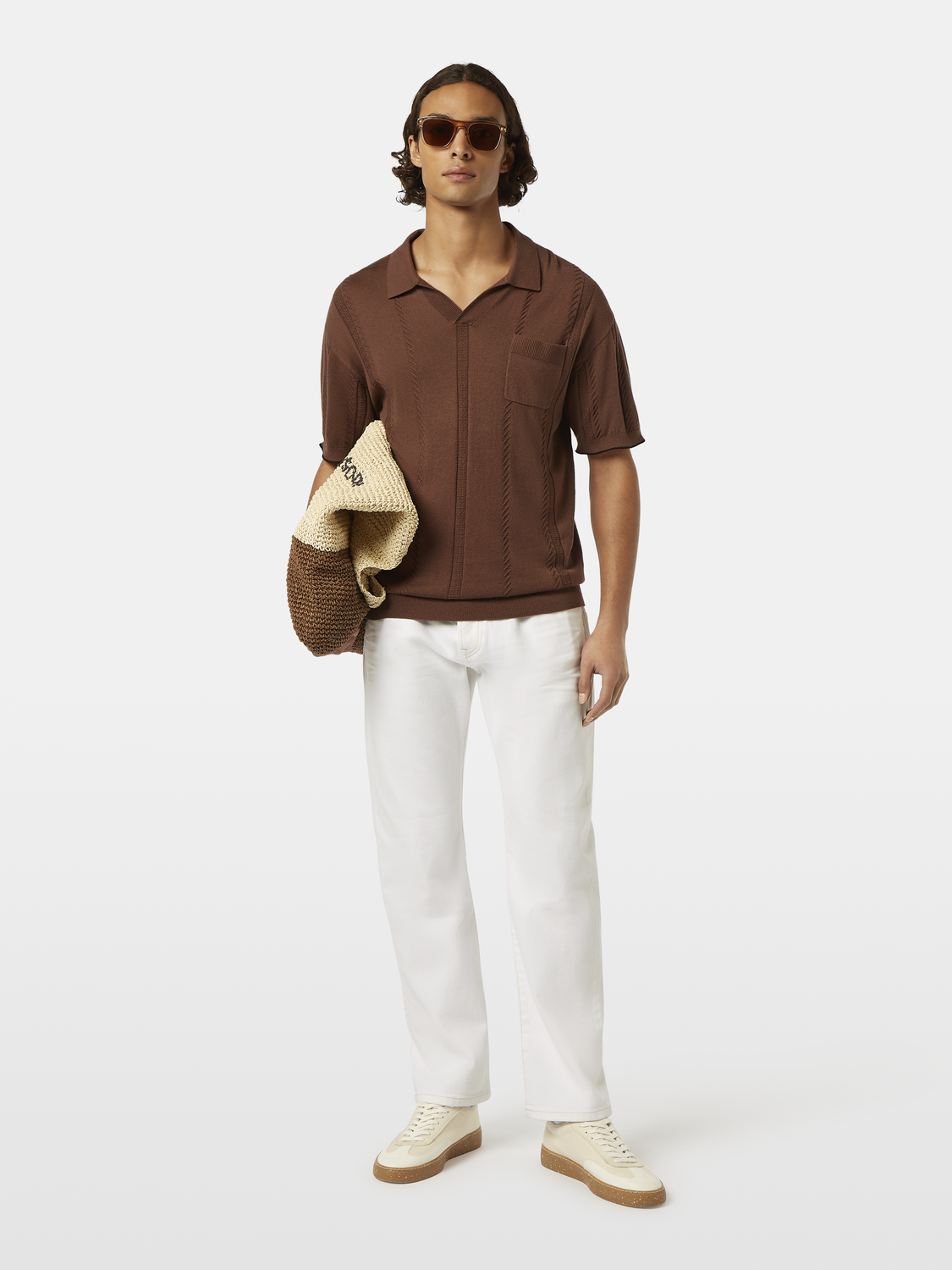 Relaxed fit knitted polo