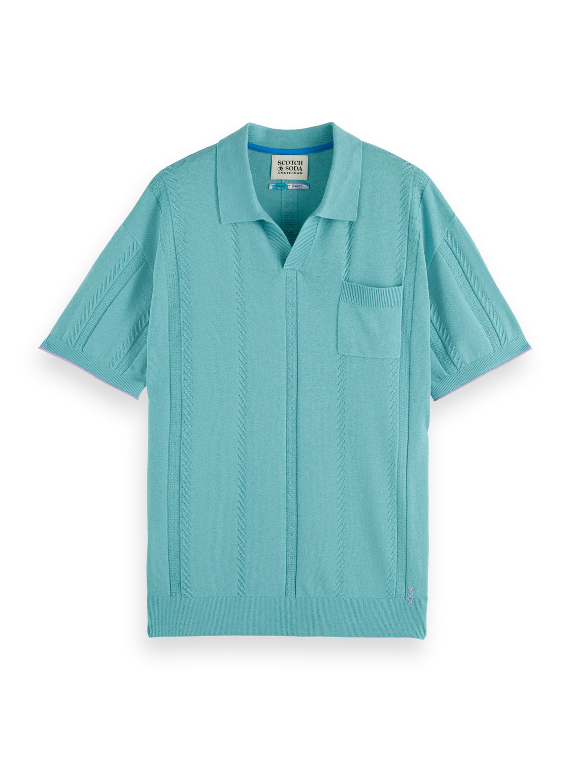 Relaxed fit knitted polo