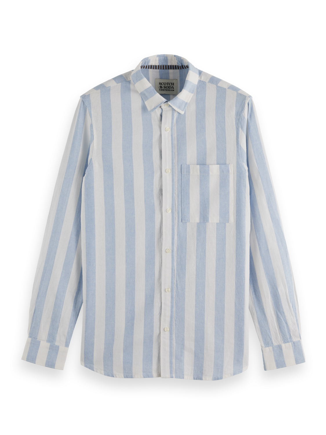 linen blend striped shirt