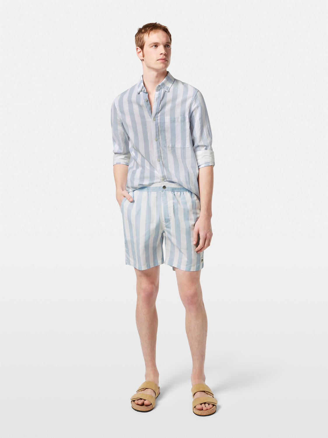 Striped swim shorts