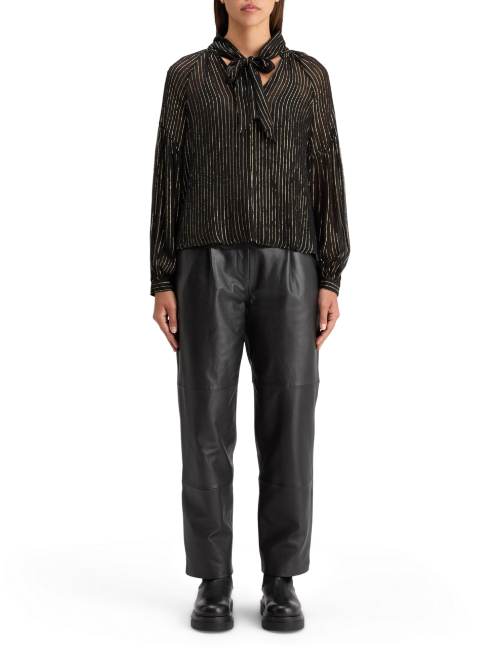 LUREX TOP WITH BOW NECK