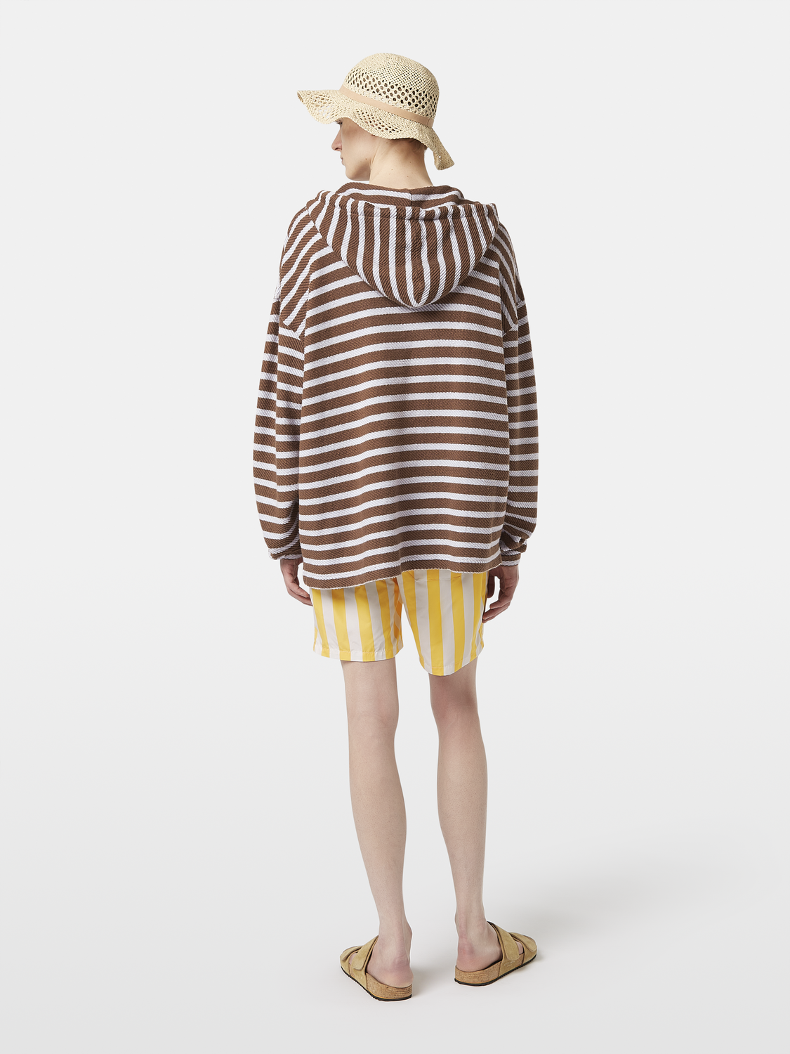 striped terry hoodie