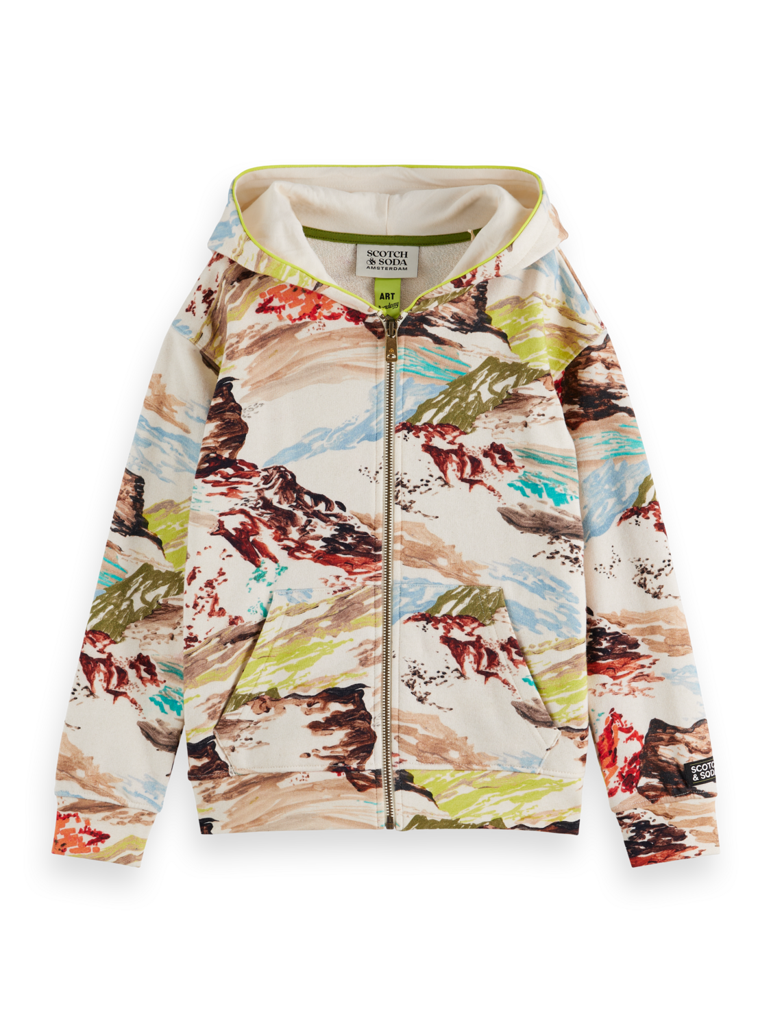Boys Relaxed printed zip-up hoodie