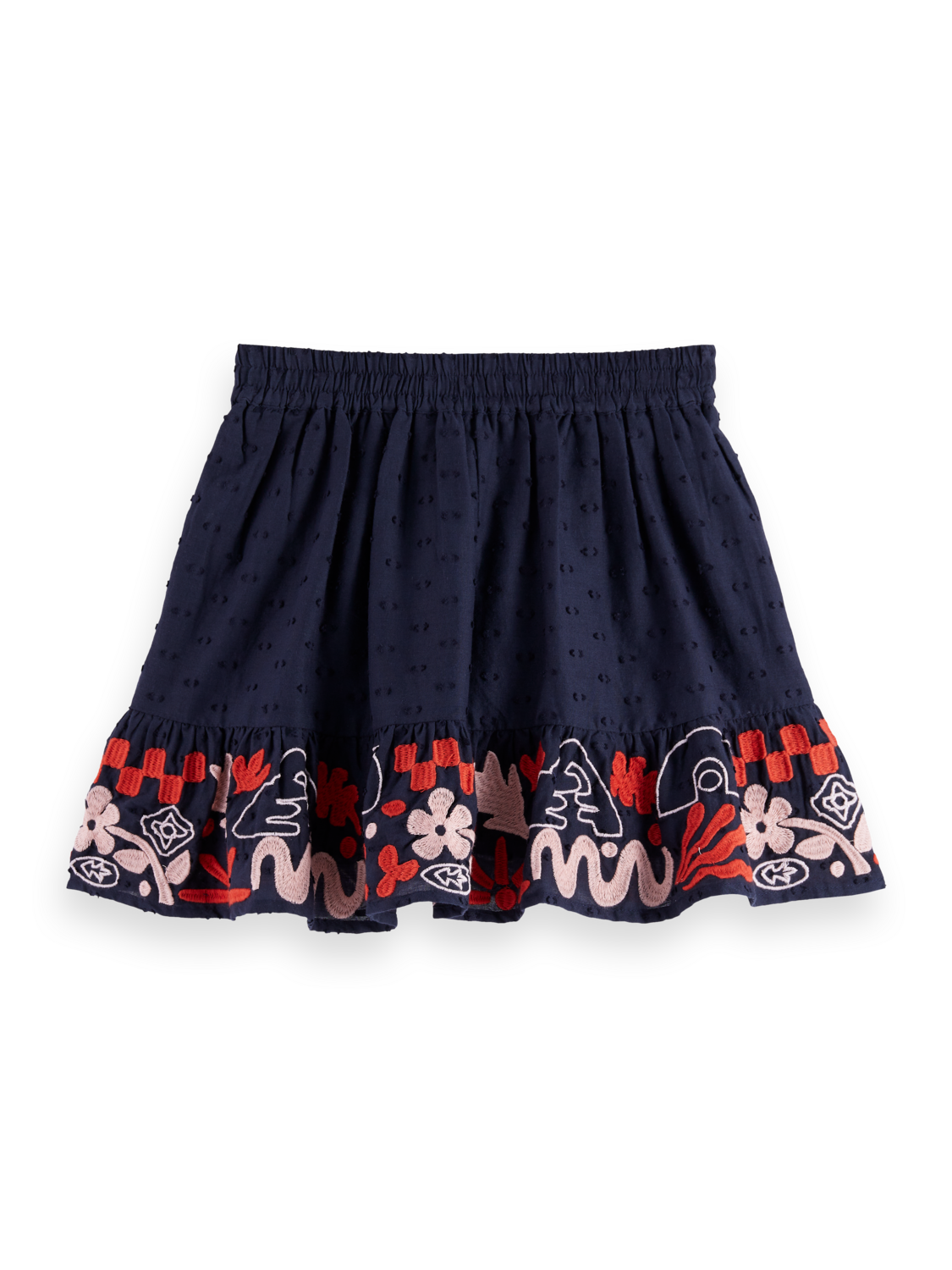 Girls Clip jacquard embroidered skirt