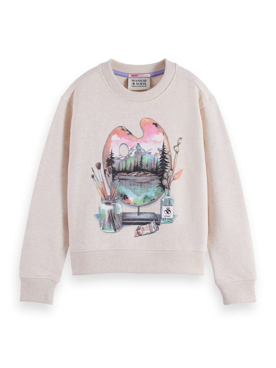 Relaxed-fit crewneck sweatshirt with front artwork – Scotch Relaxed-fit crewneck sweatshirt with front artwork – Scotch