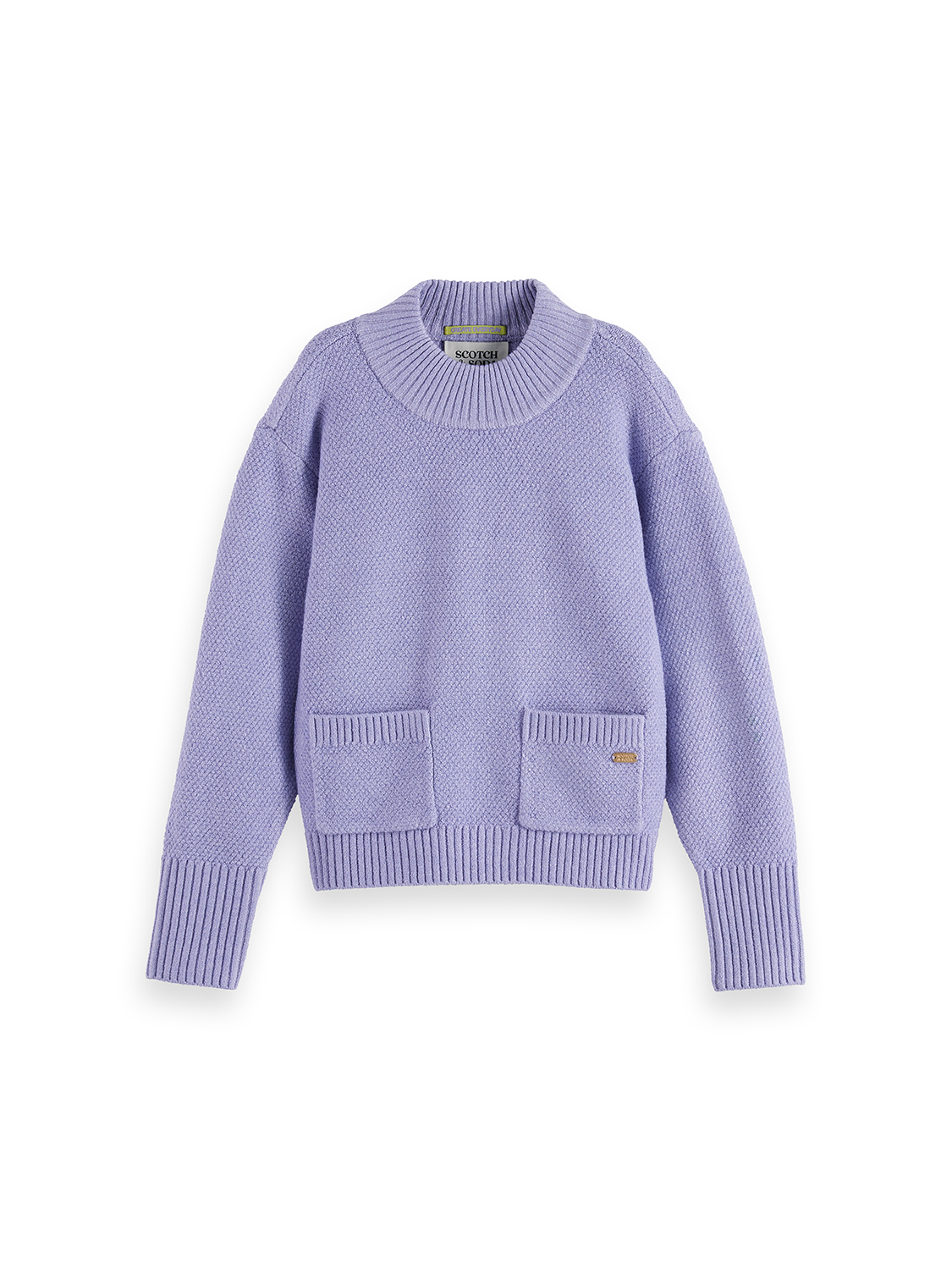 Girls Mock neck pullover with pockets