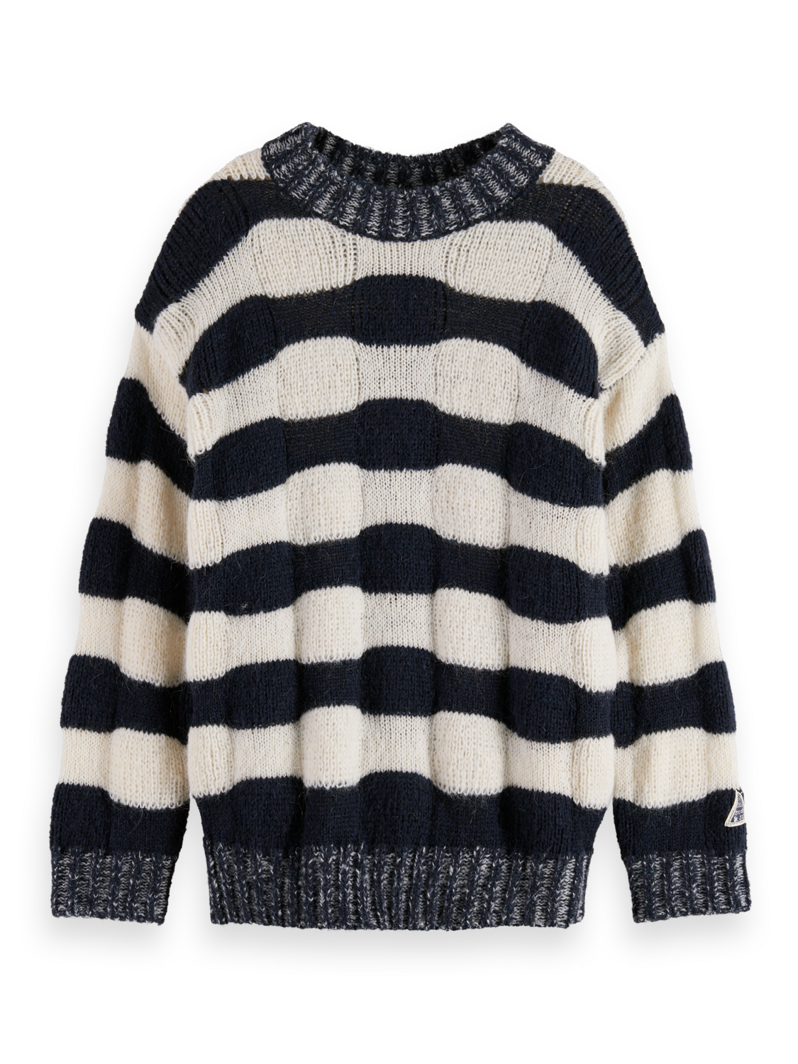 Girls Loose-fit chunky striped pullover