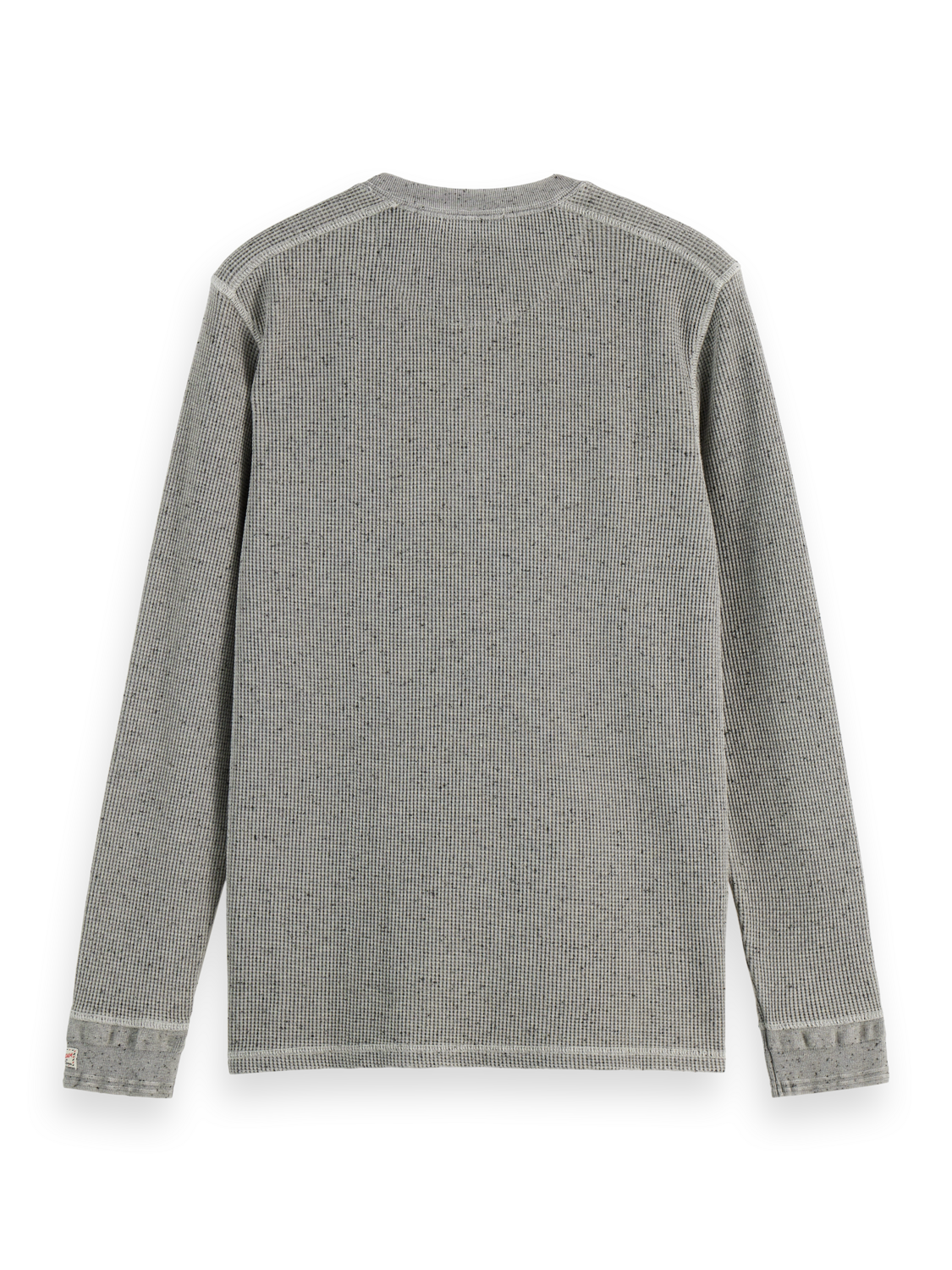 long sleeve henley with chambray details