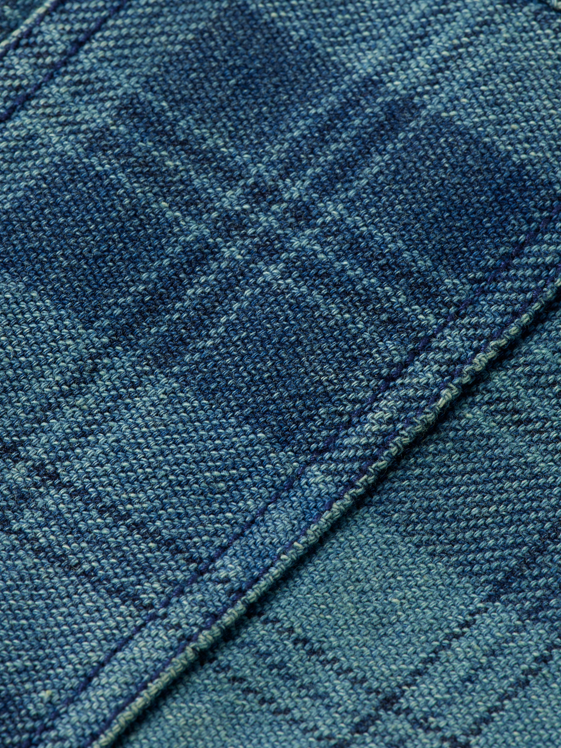 Washed denim checked overshirt