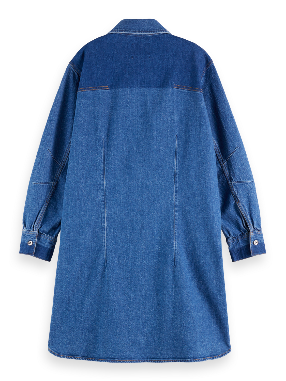 Washed denim mini shirtdress