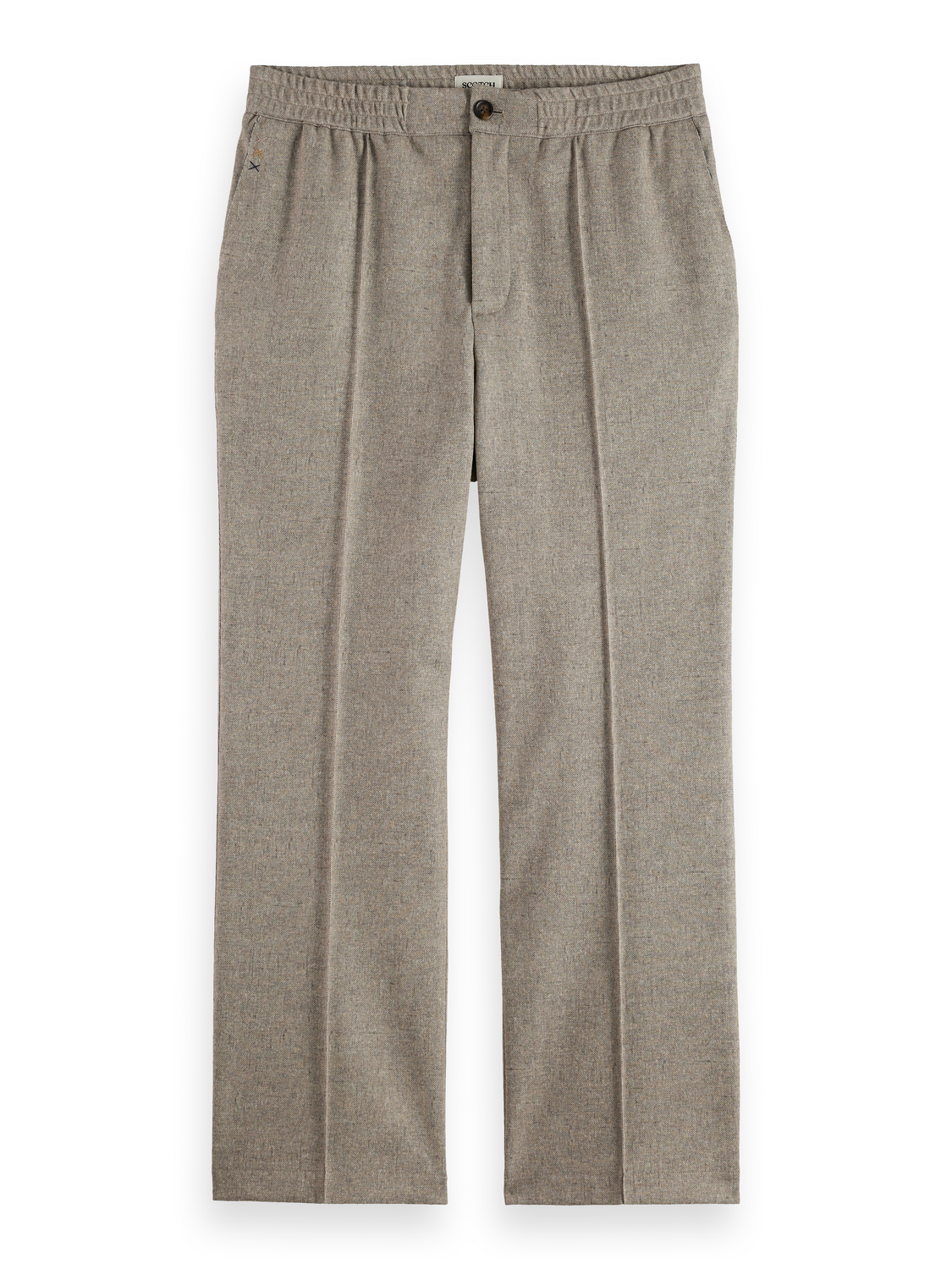 Tailored melange-jersey relaxed straight jogger