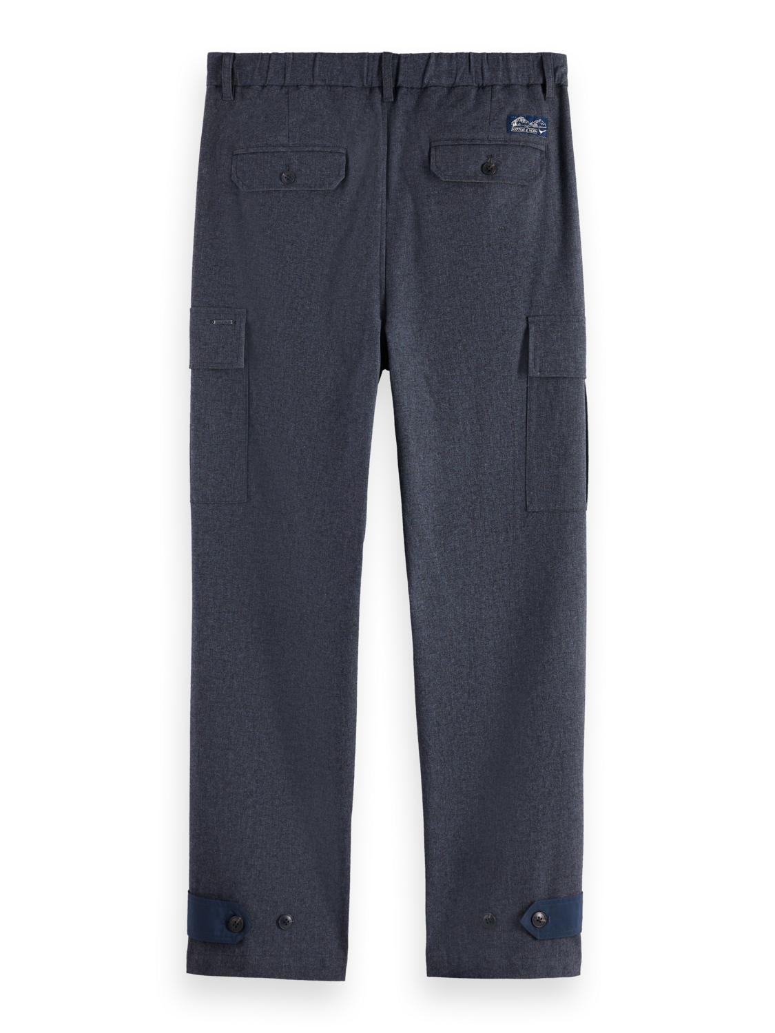 Melange cotton-blend relaxed straight cargo