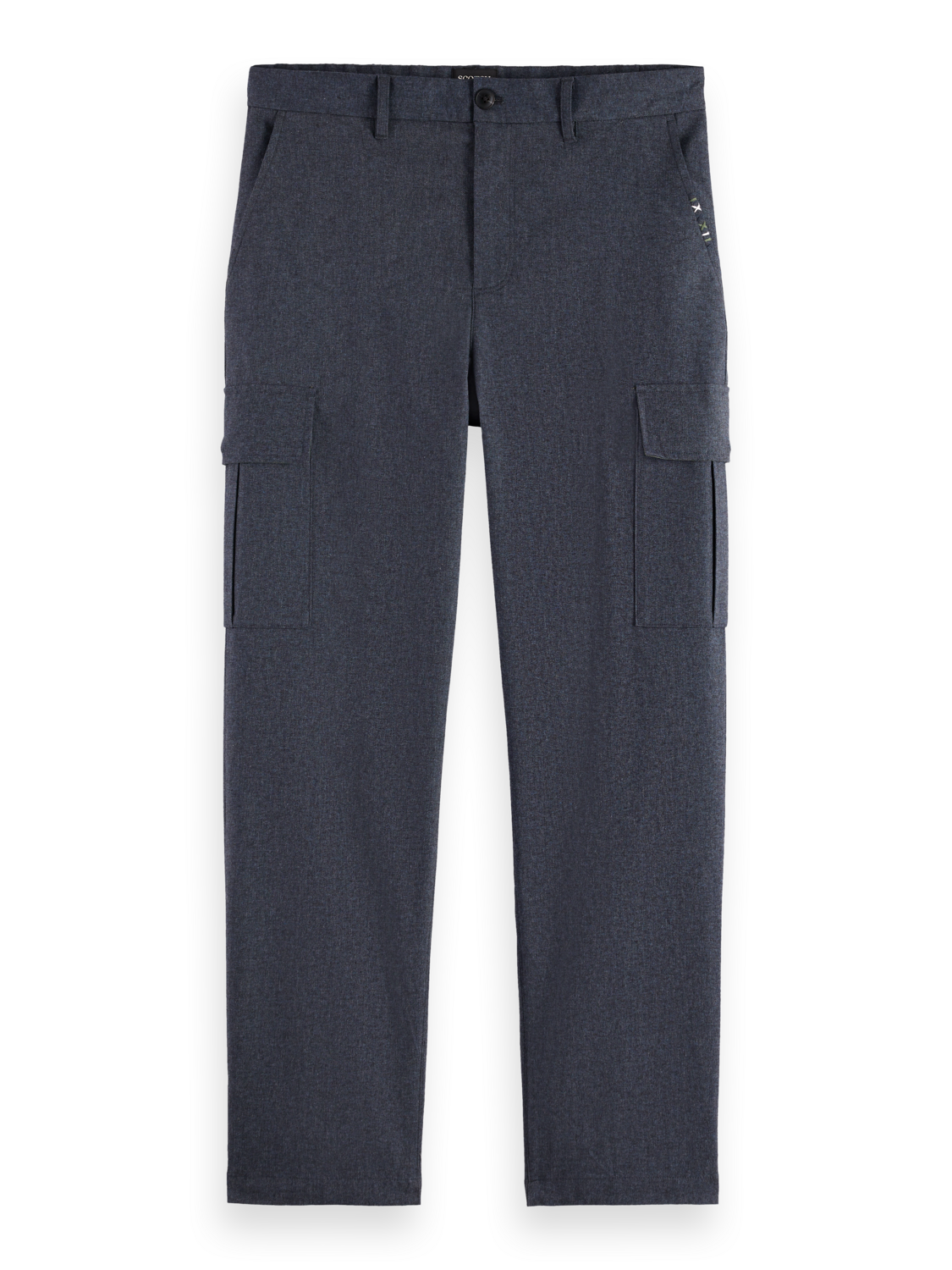 Melange cotton-blend relaxed straight cargo