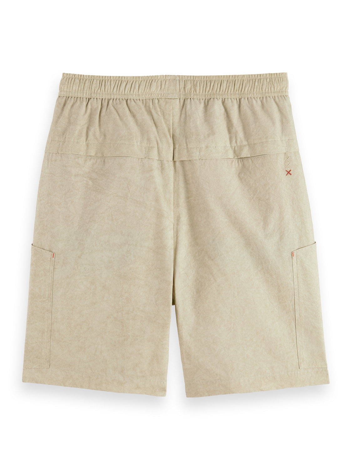 Washed nylon-blend poplin wide cargo bermuda