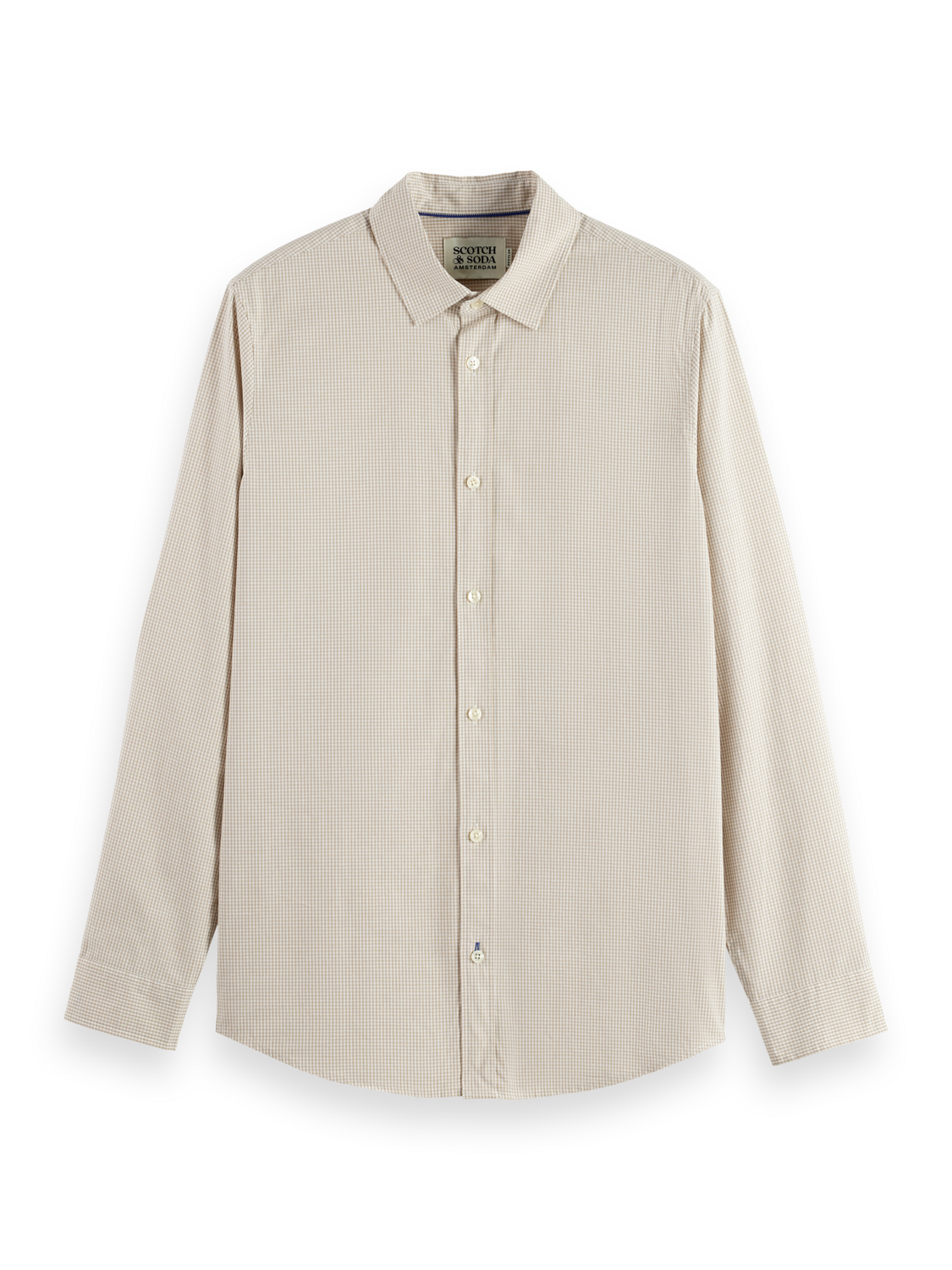 Micro-check poplin shirt