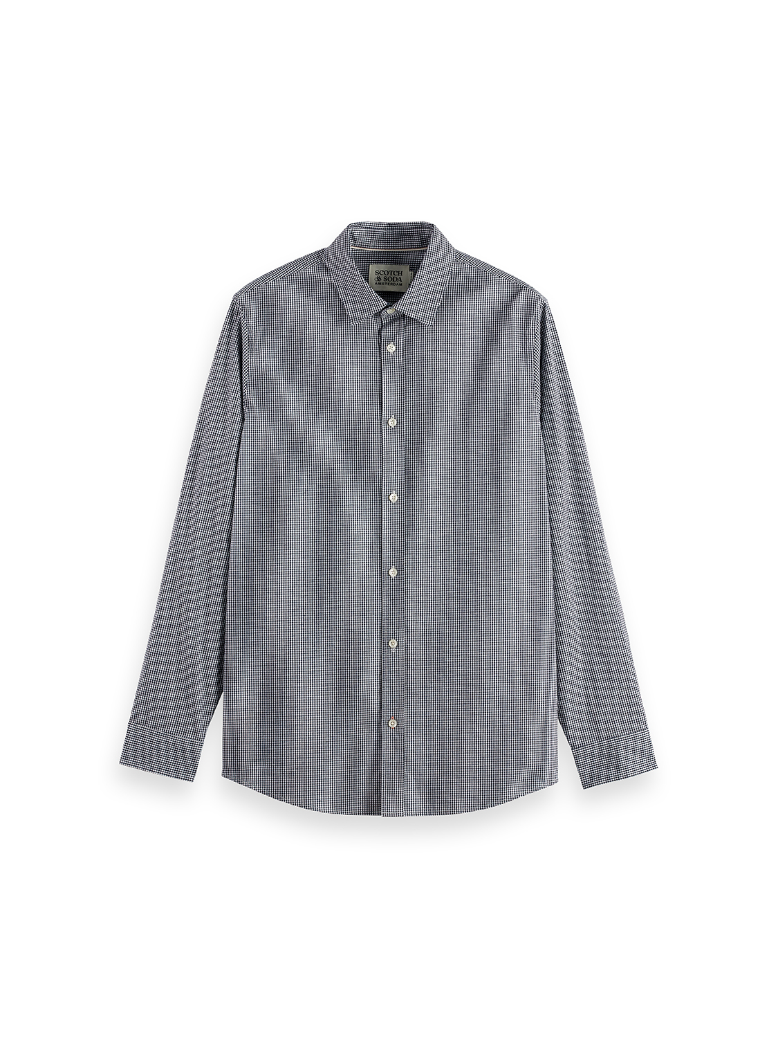 Micro-check poplin shirt