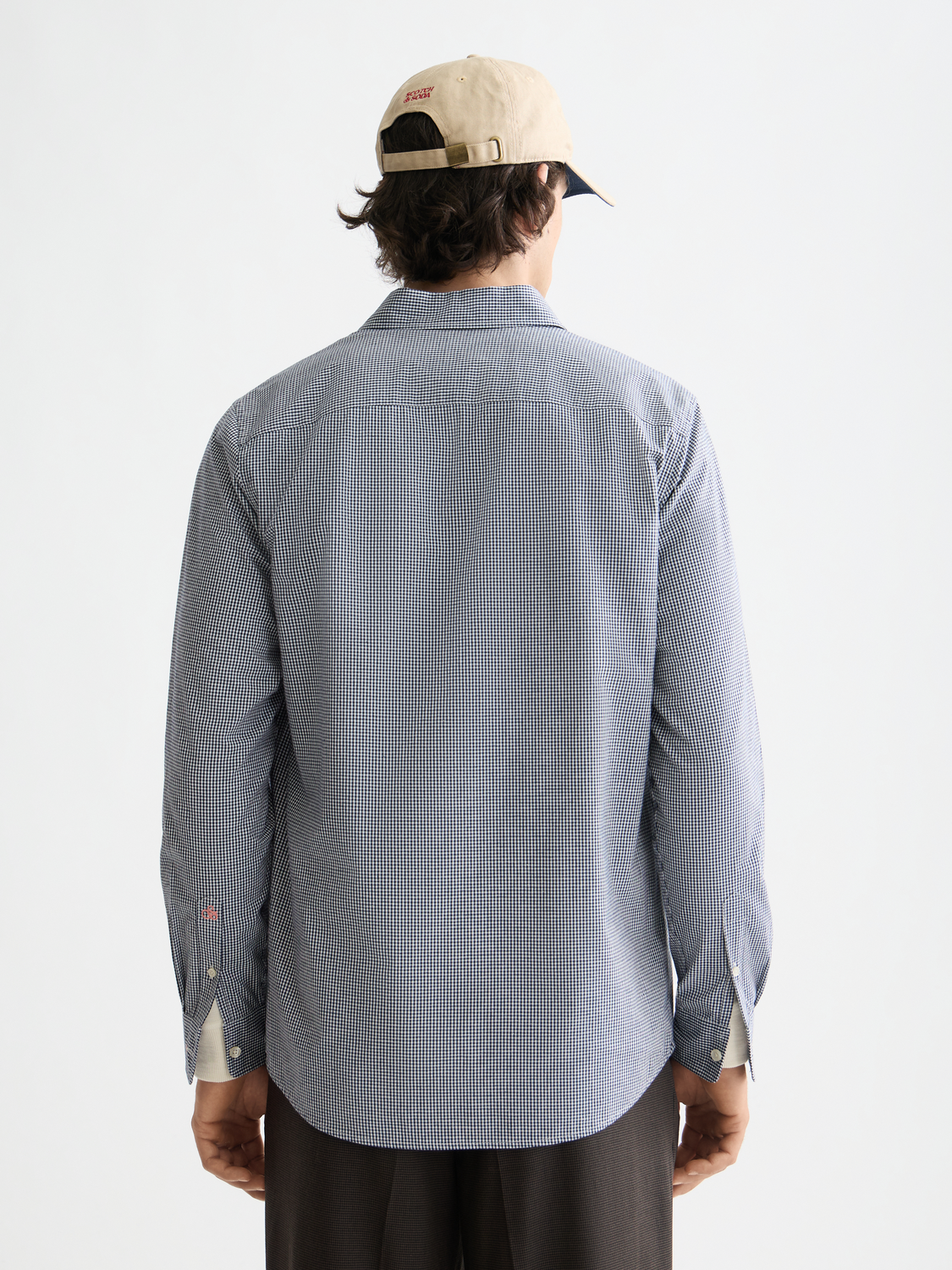 Micro-check poplin shirt