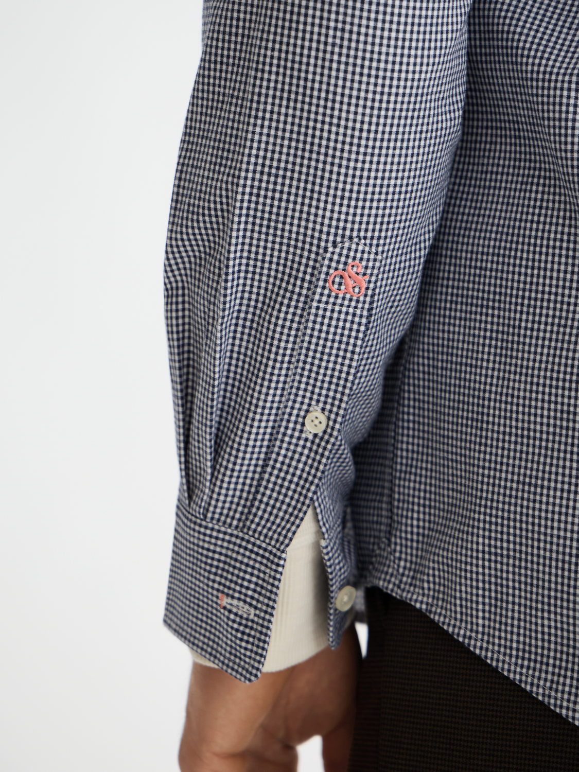 Micro-check poplin shirt
