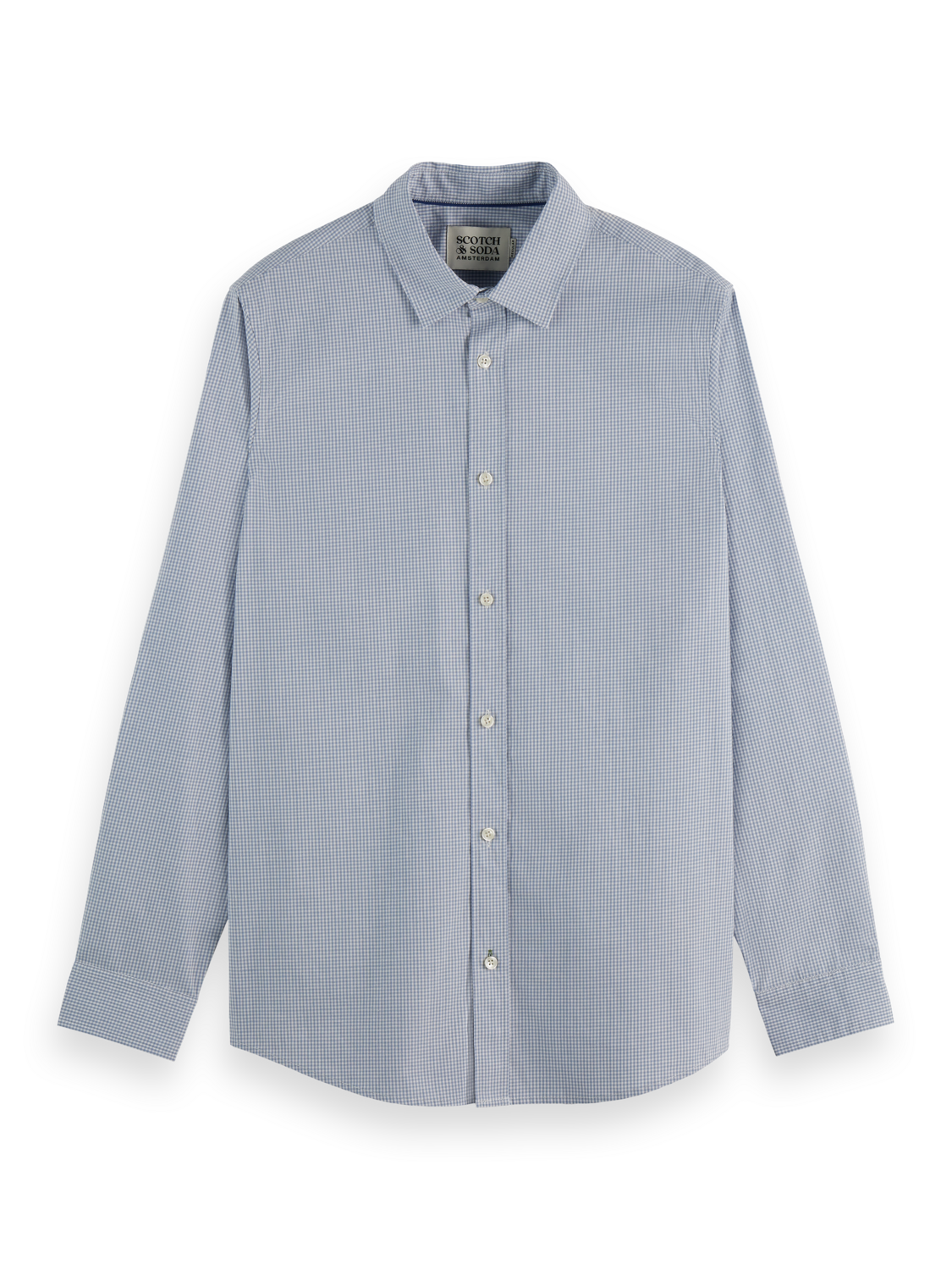 Micro-check poplin shirt