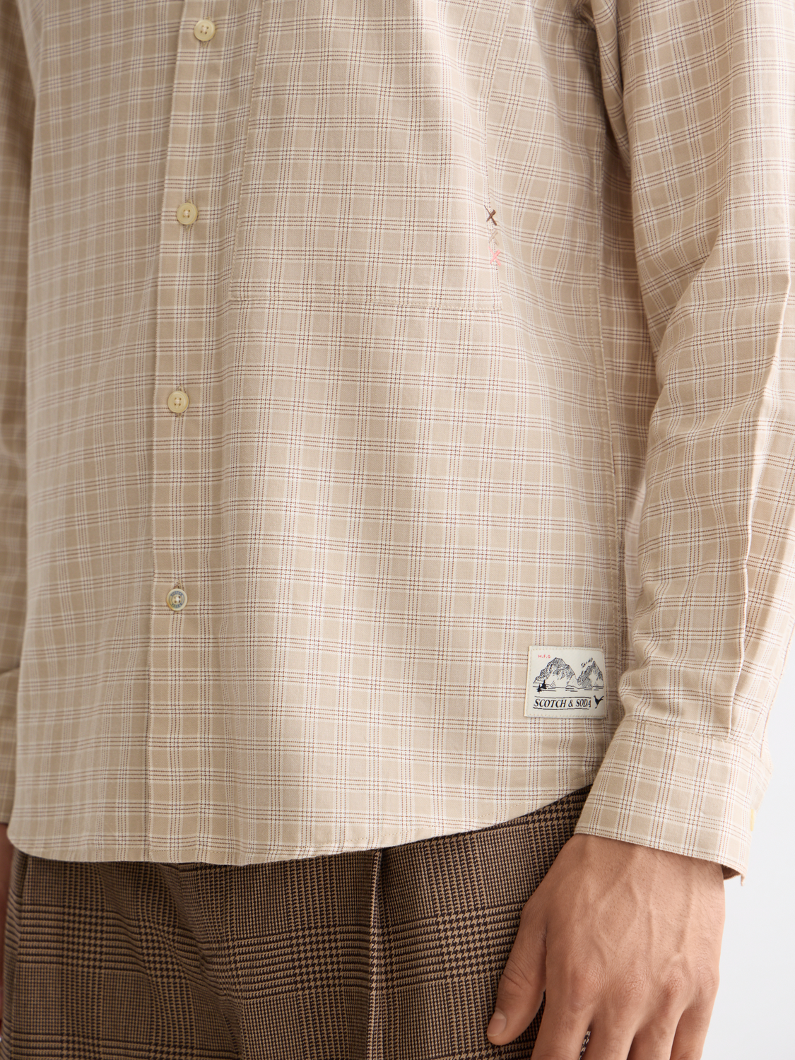 Lightweight flannel checked shirt