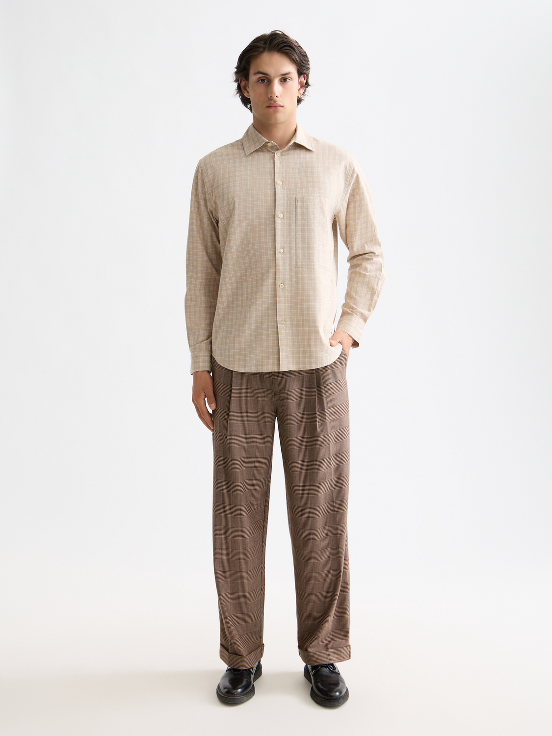 Lightweight flannel checked shirt