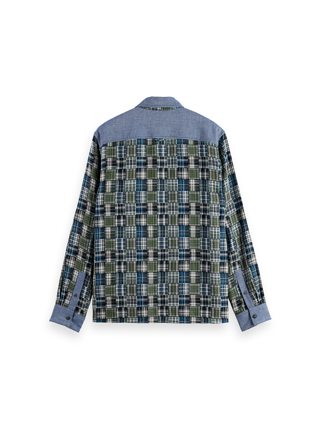 Patchwork flannel relaxed shirt