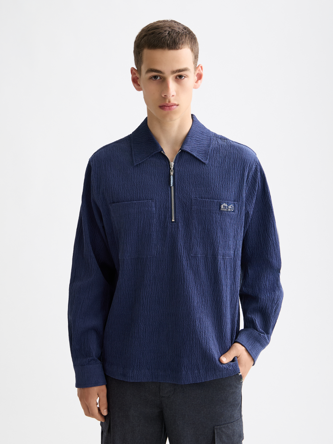 Zip corduroy shirt