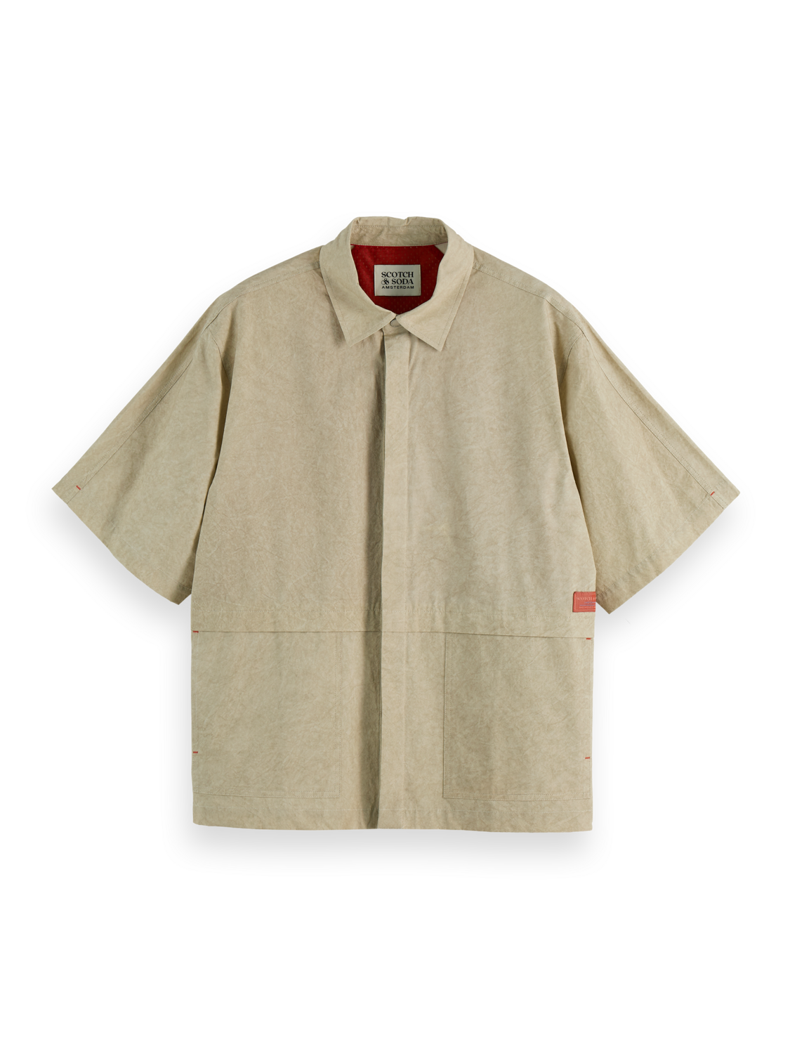 Washed layered short sleeve shirt