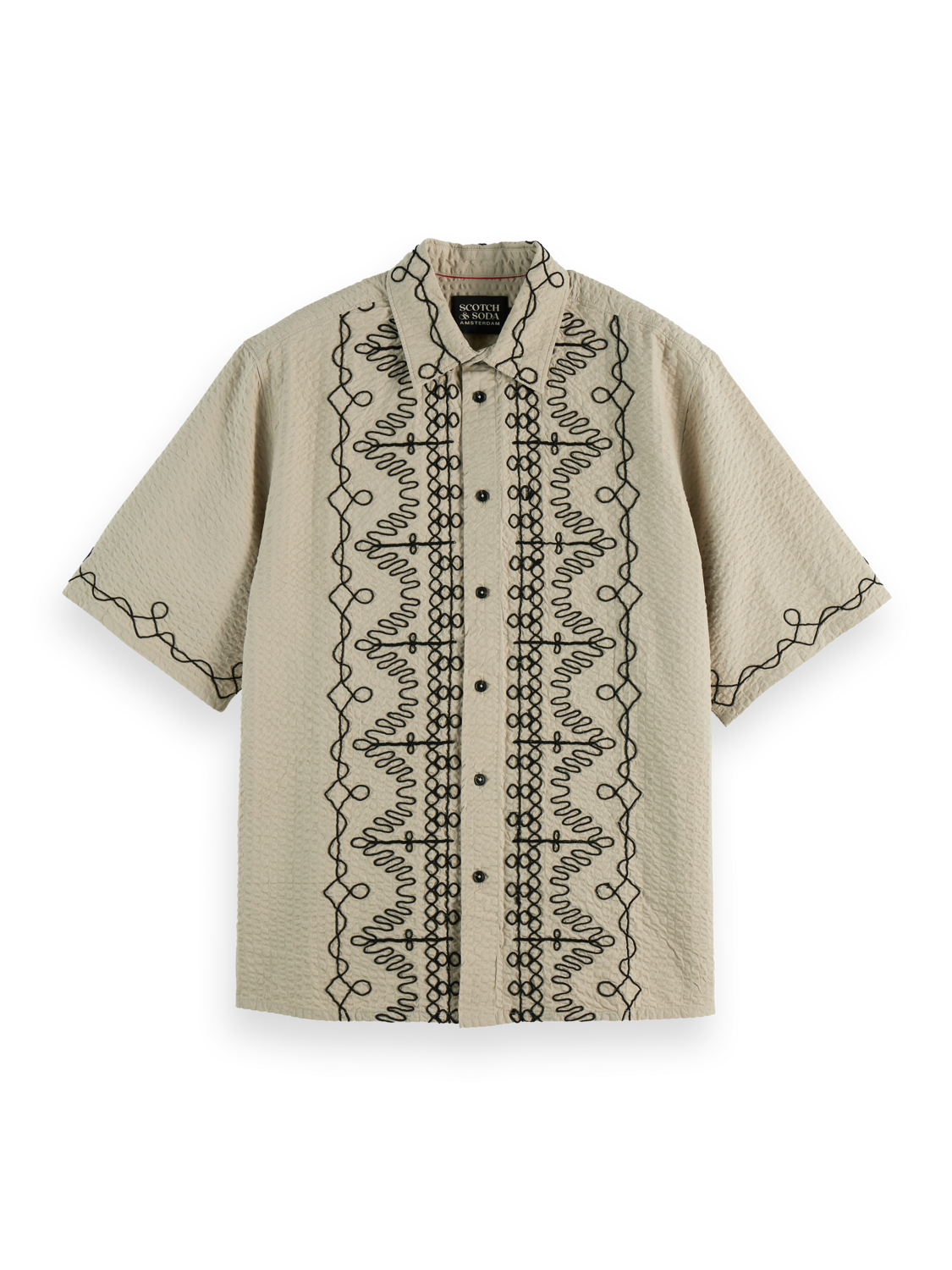 Embroidered short sleeve shirt