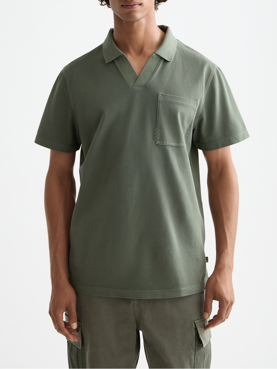 Garment-dyed pique relaxed fit pocket polo– Scotch & Soda Amsterdam