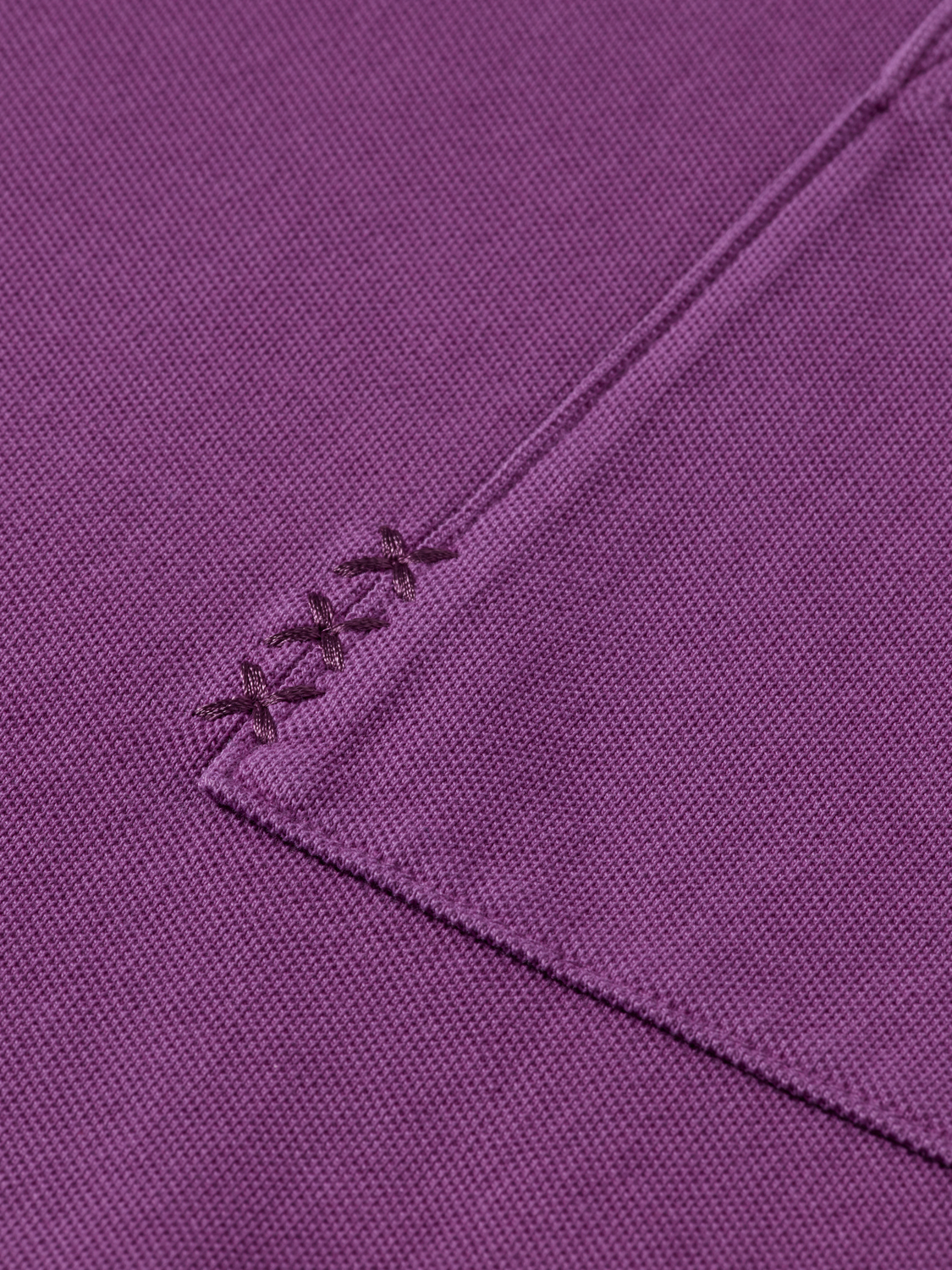 Garment-dyed pique relaxed fit pocket polo