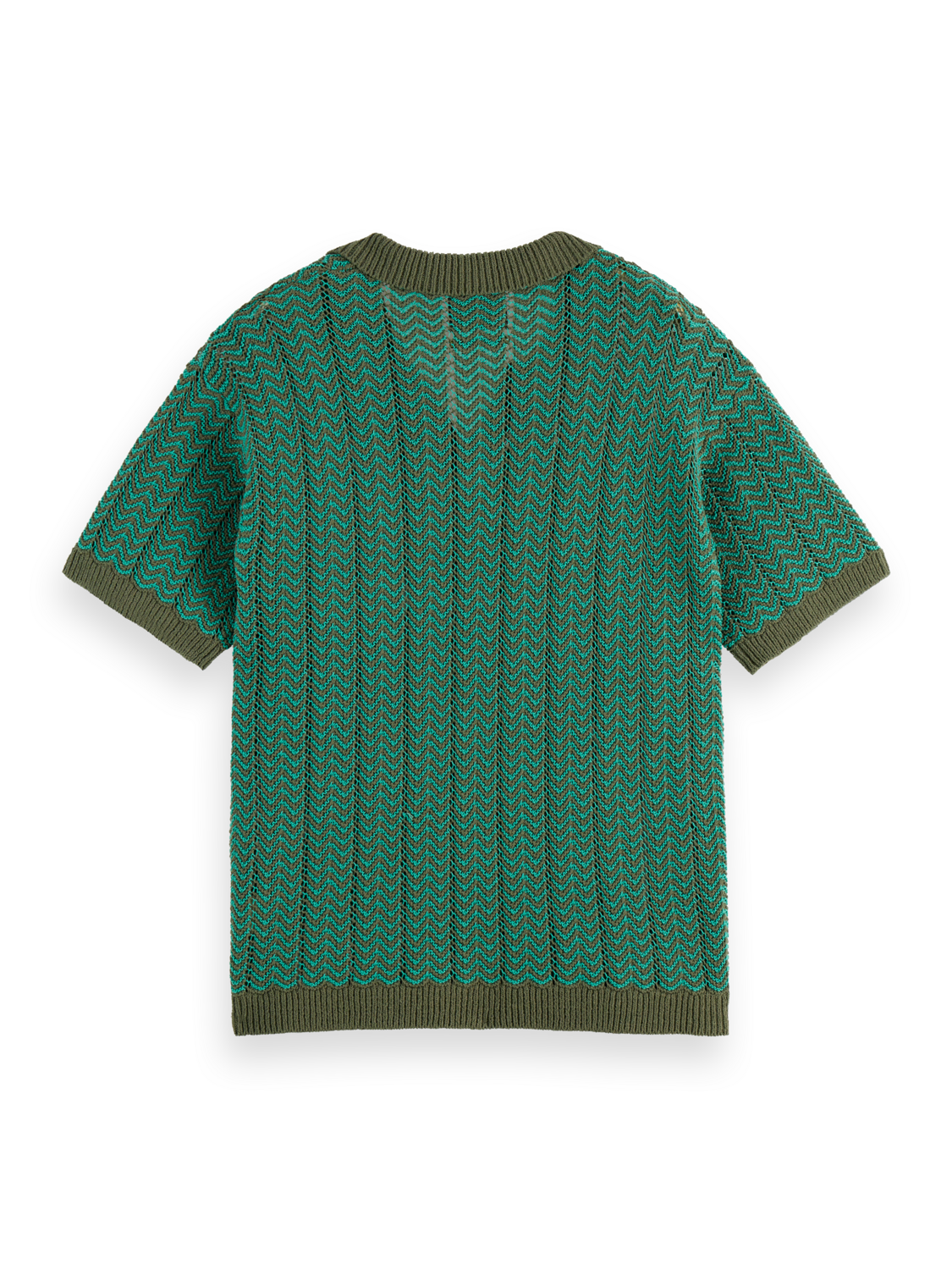 knitted v-neck polo