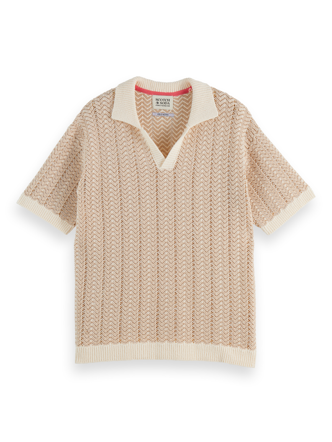 knitted v-neck polo