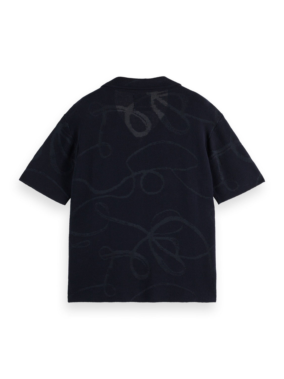 Jacquard knitted short sleeve shirt