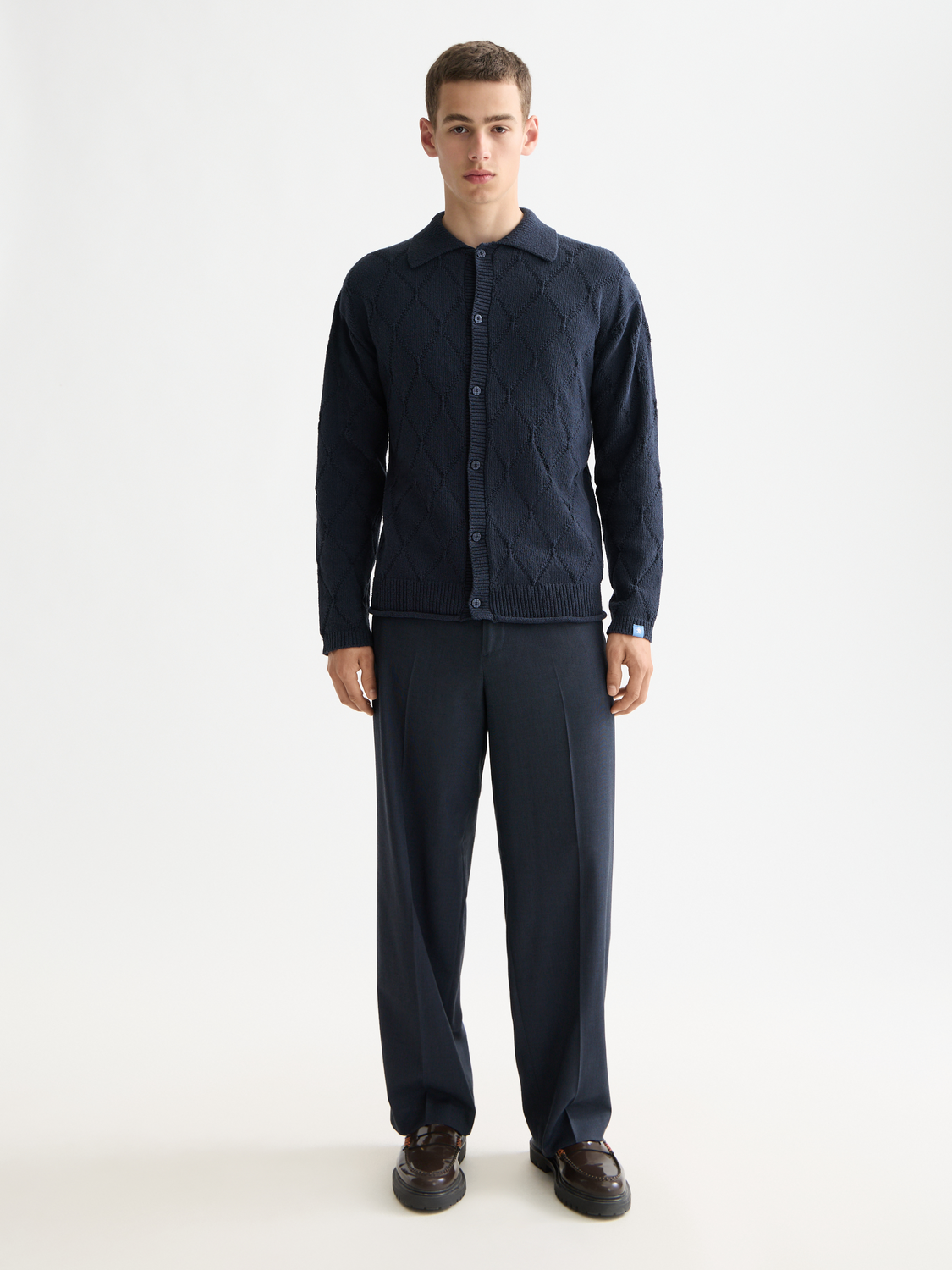 Open work long sleeve shirt