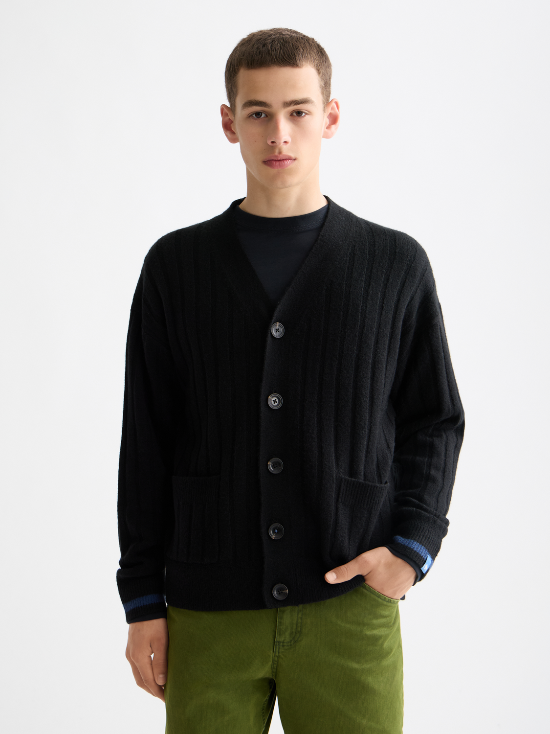Soft knit dropped shoulder cardigan
