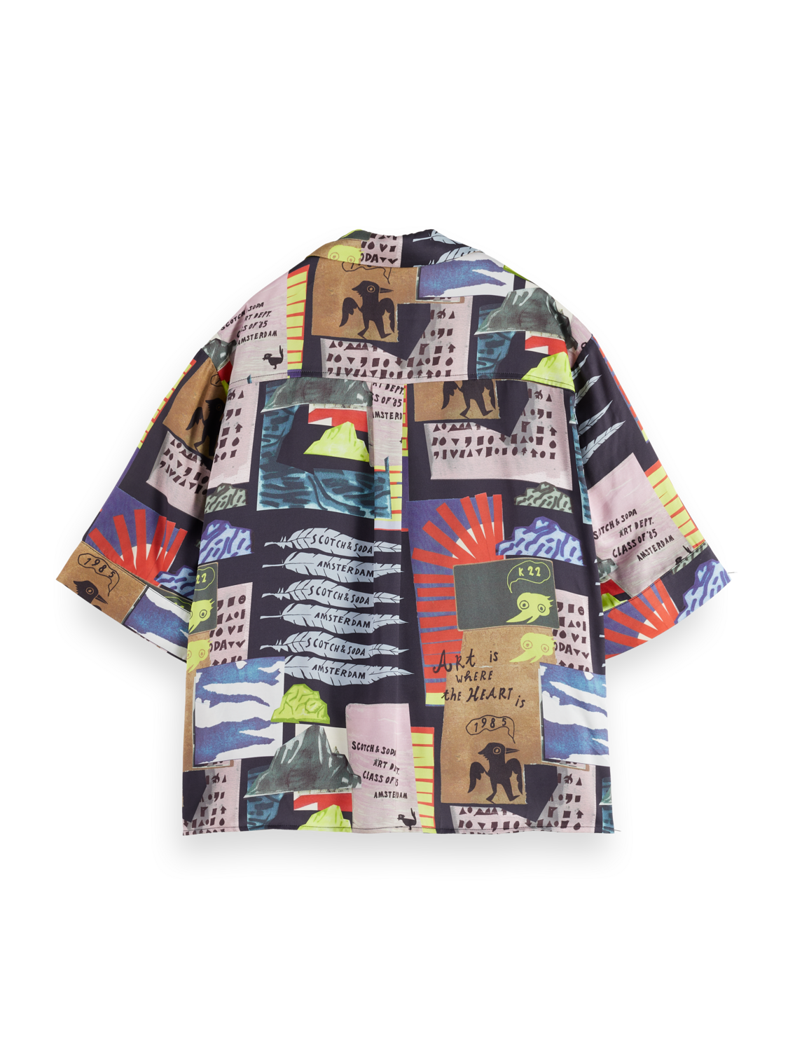 Printed short sleeve fluid shirt